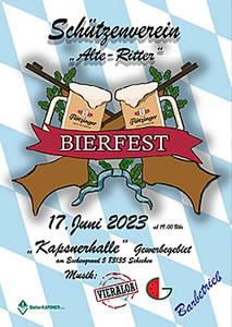 Bierfest vom Schützenverein Alte-Ritter Schechen Hochstätt   17. Juni 2023 in der Kapsnerhalle am Eschengrund in Schehen