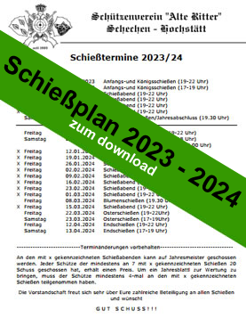 Schießplan 2023-2024
