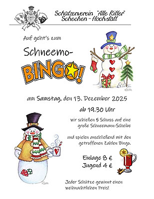 Weihnachtsschiessen mit Schneemo Bingo 2025 Weihnachtsschiessen mit Schneemo Bingo 2025